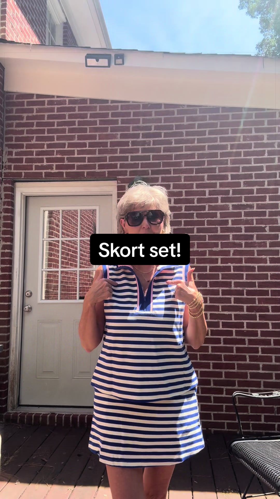 TikTok post by an influencer for Asvivid. Caption reads: [...] #twopieceset #skortset @Asvivid #summerlooks....