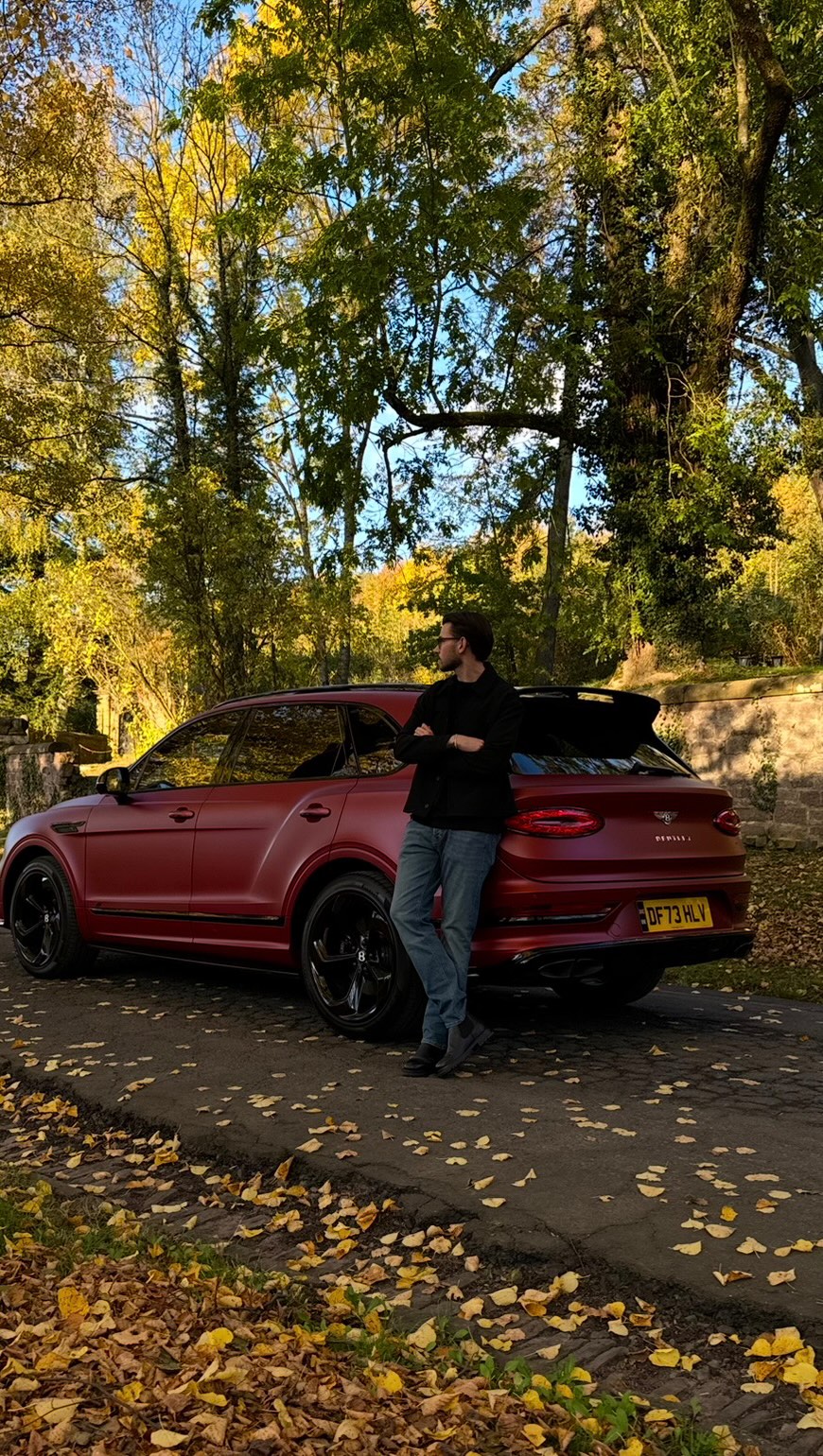 Instagram post by @danydrives for Bentley Motors. Caption reads: Bentayga S❤️‍🔥....