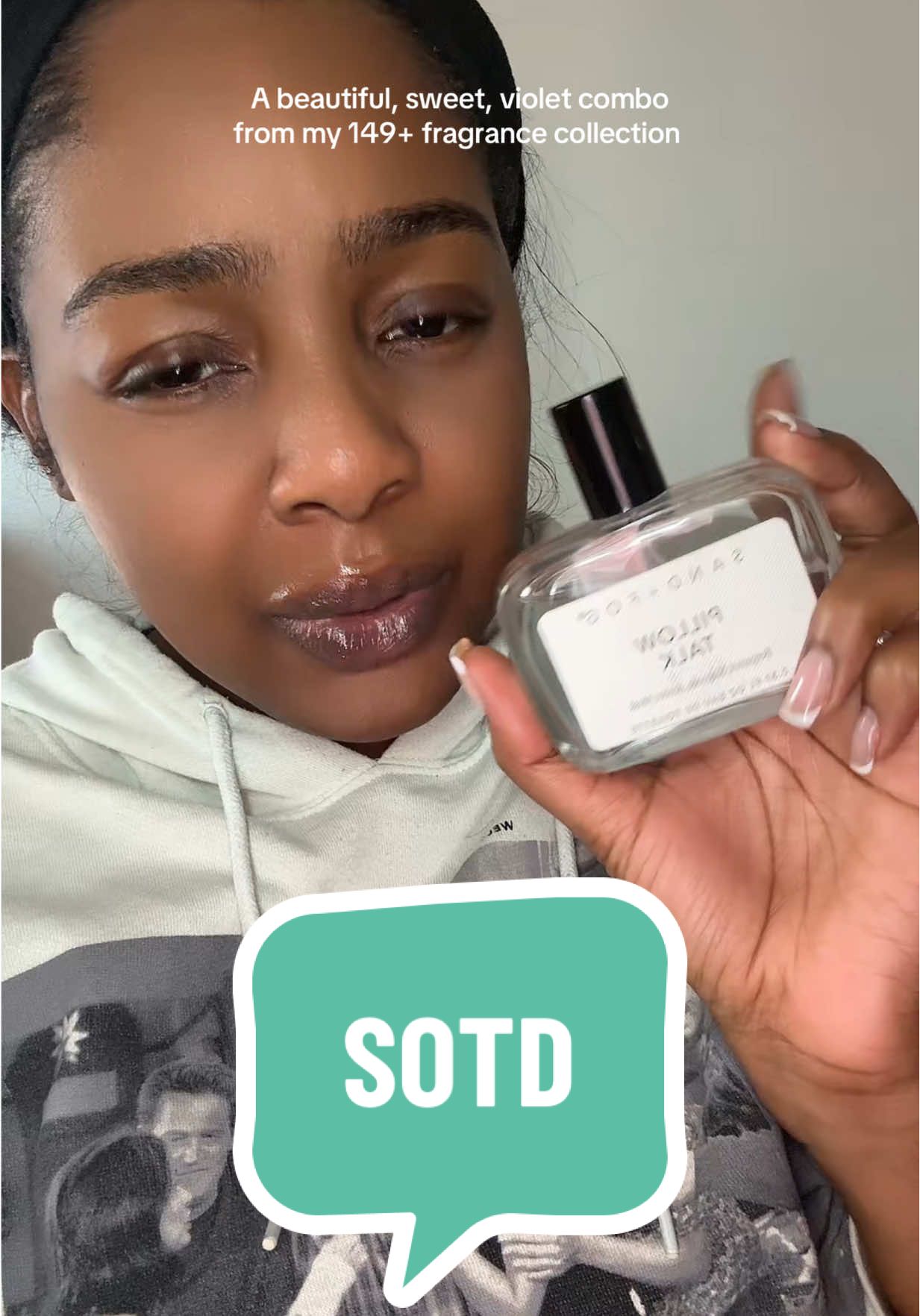 TikTok post by @karabadette for Canvas Beauty Brand. Caption reads: [...] violet! 🥰 @The Lotion Company @CANVAS....