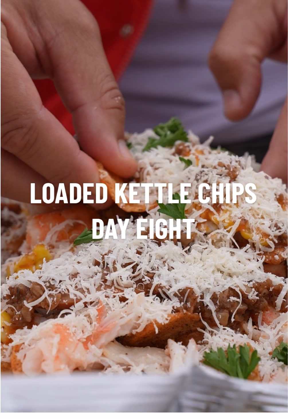 TikTok post by @thesnacksensei for Lay's. Caption reads: Day Eight Of Making Loaded Kettle Chips Around San....