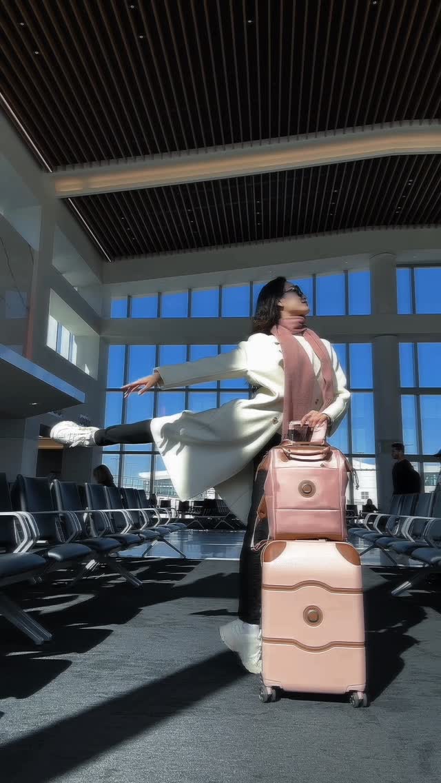 Instagram post by @li_fangqi for DELSEY PARIS. Caption reads: Ready for takeoff with DELSEY PARIS？🩰✈️ My ballet....