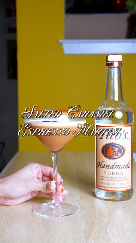 Instagram post by @chefbruja for Tito’s Handmade Vodka. Caption reads: This @titosvodka salted caramel espresso martini....