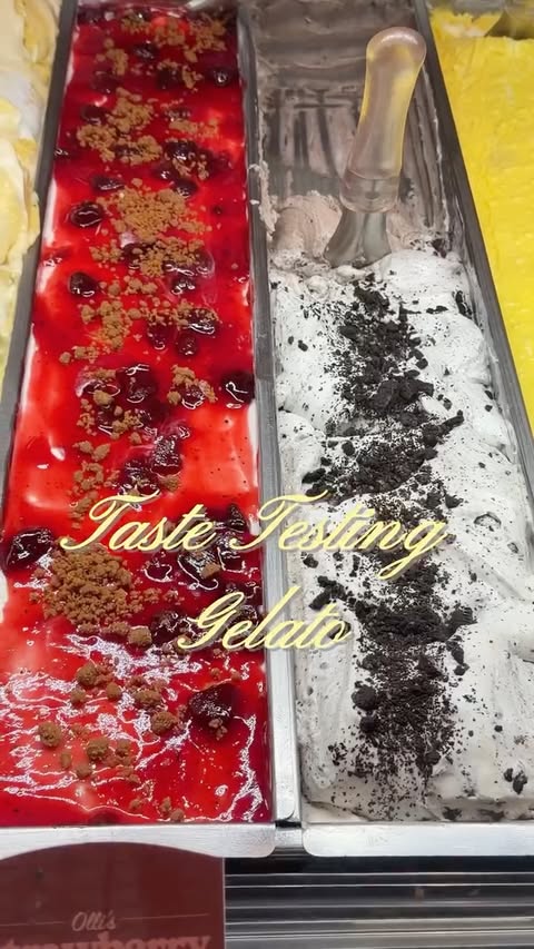 Instagram post by @genelleseldon for Bacio di Latte. Caption reads: [...] like this 🍨 a little taste test at....