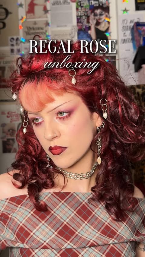 Instagram post by @philosofay for REGALROSE.com. Caption reads: @regalrose sol ignis unboxing (the hair jewellery....
