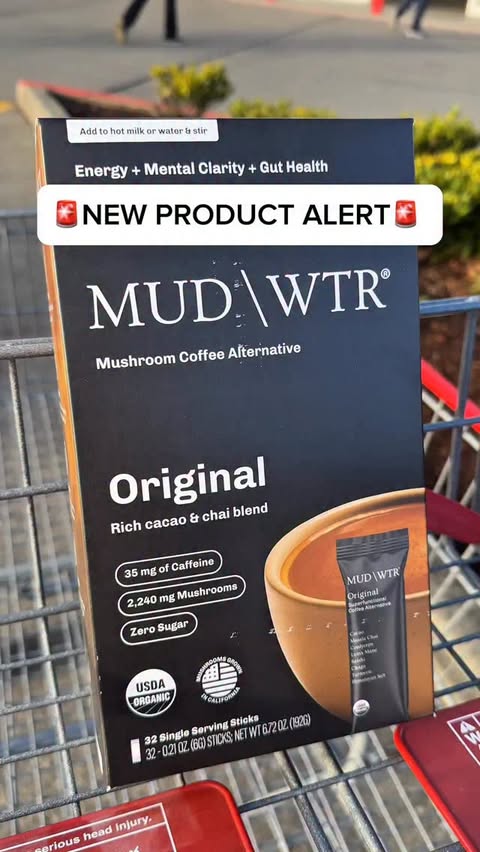 Instagram post by @costcodeals for MUD/WTR. Caption reads: #MUDWTRpartner 🚨NEW PRODUCT ALERT🚨 Grab the....