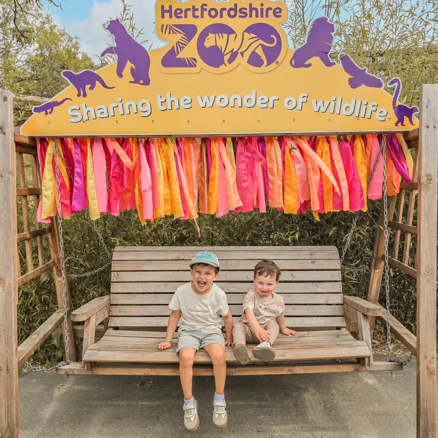 Instagram post by @the.real.life.dad for Hertfordshire Zoo. Caption reads: AD Awesome day out our favourite @hertfordshirezoo....