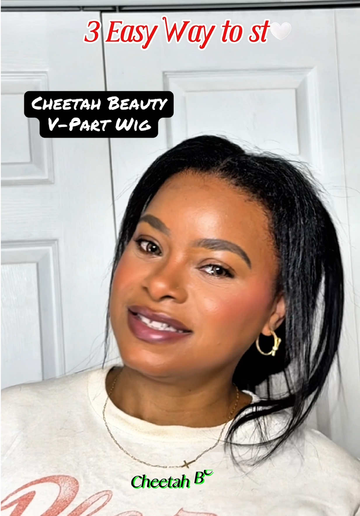TikTok post by an influencer for Cheetah Beauty Hair Shop. Caption reads: [...] @Cheetah Beauty Hair Shop.