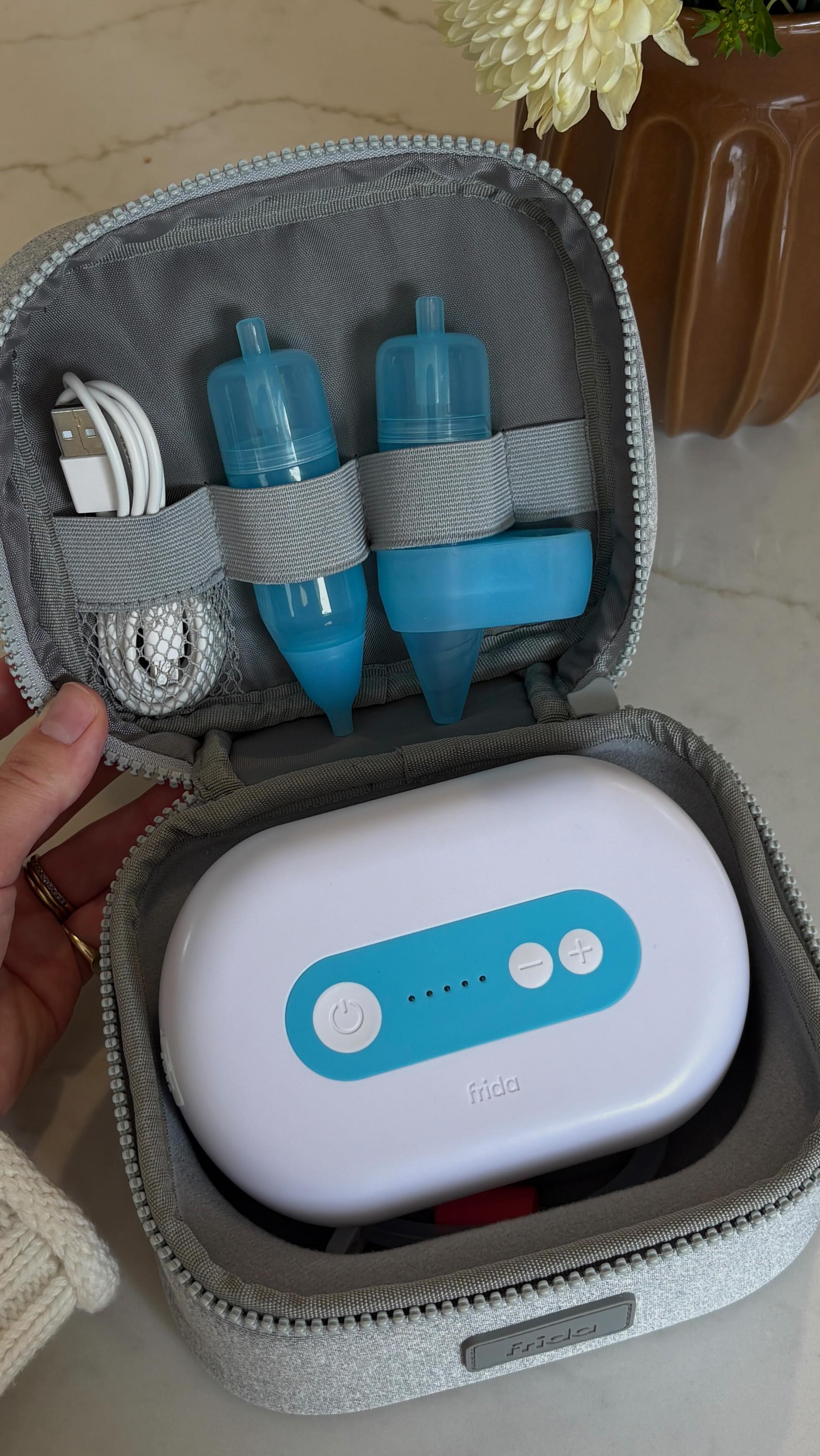 Instagram post by @haleyreidtay for Frida Baby. Caption reads: My best friend this cold and flu season is the....