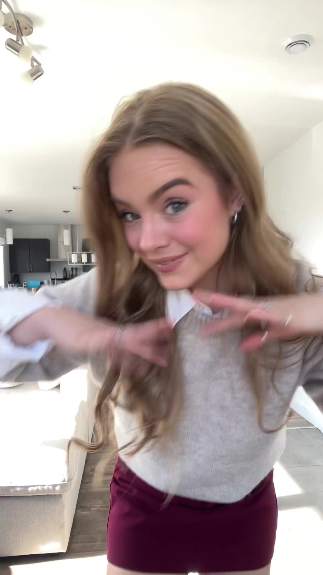 TikTok post by @evema_gagnon for callitspring. Caption reads: Clothes : @D Y N A M I T E  Shoes : @callitspring ....