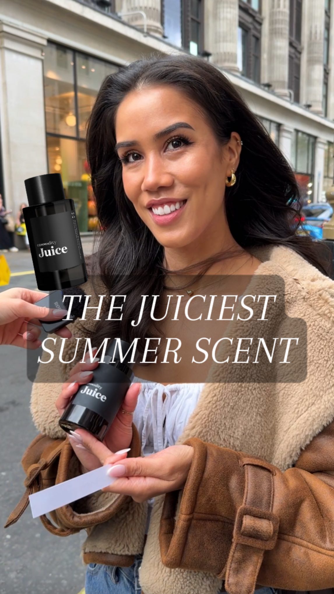 Instagram post by an influencer for Commodity Fragrances. Caption reads: AD The JUICIEST fragrance of the summer 🍓✨ Juice....