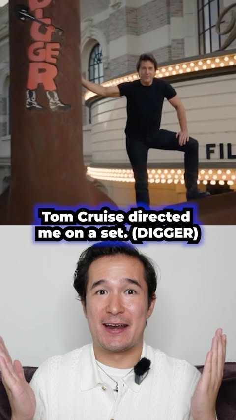 Instagram post by @swaynami for Warner Bros. Entertainment. Caption reads: Tom Cruise told me to dig DEEPER ⛏️ 🤯 (DIGGER....