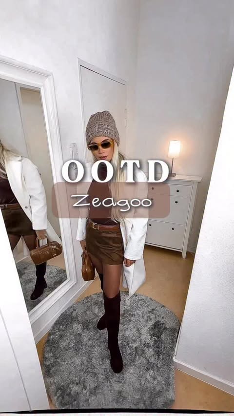 Instagram post by @suzy_edward for Zeagoo. Caption reads: Fridayyyyy 🤎🤍 OOTD @zeagoo.official @zeagoo.de....