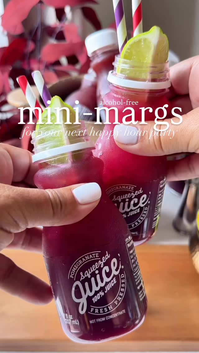 Instagram post by @onthemocks for The Squeezed Juice. Caption reads: [...] Squeezed Juice Minis (7 oz btls)....