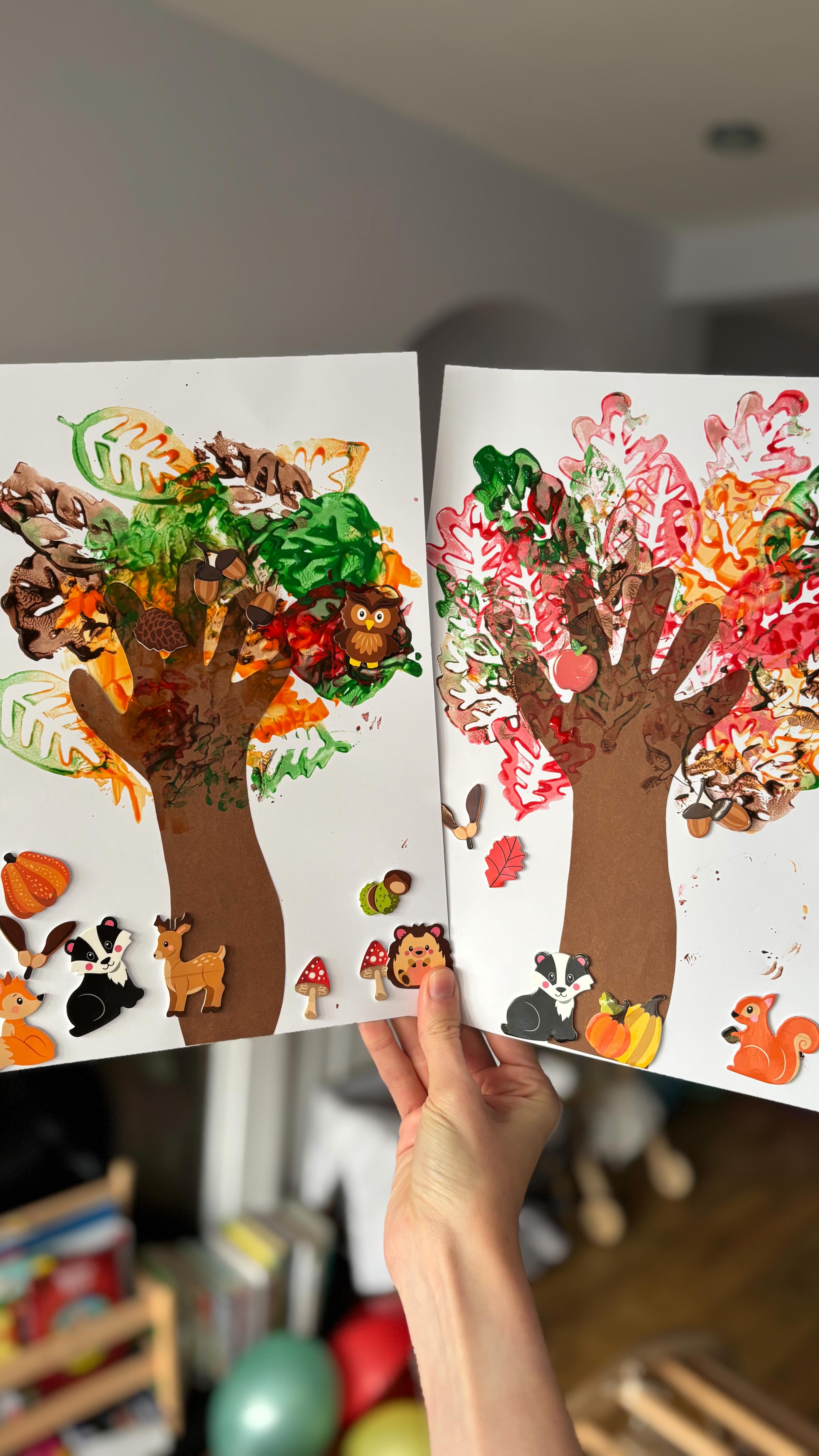 Instagram post by @jess.playadventures for Baker Ross. Caption reads: Autumn tree craft🍂🪾

Ok fine, this weather has....