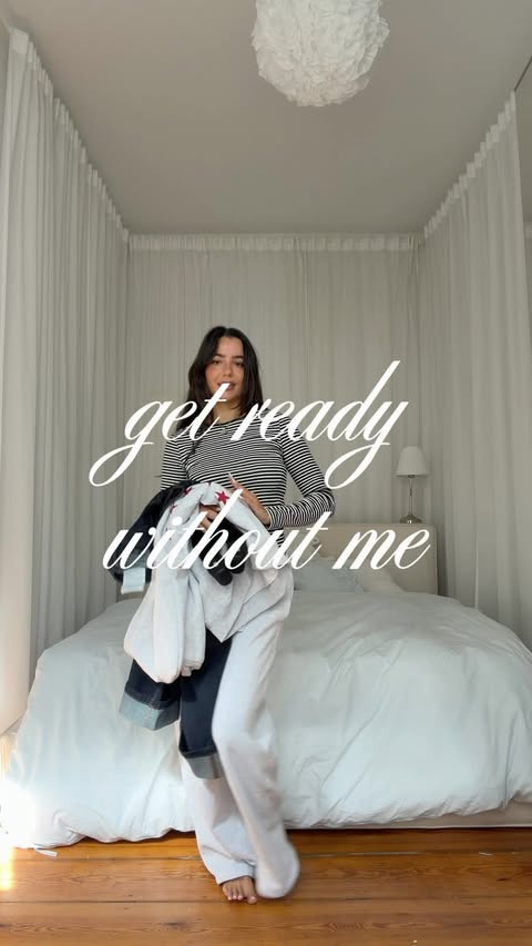 Instagram post by @gretaluxx for Pull&Bear. Caption reads: anzeige | get ready without me 🤍 @pullandbear....