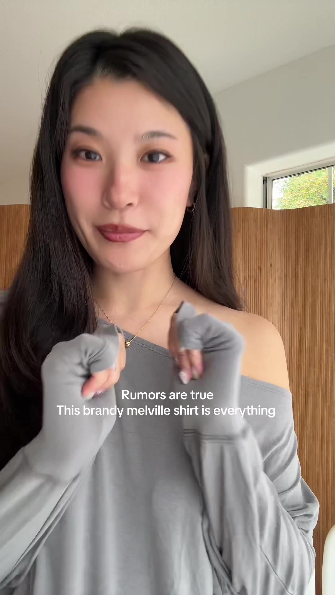 TikTok post by @donatsuyang for Brandy Melville. Caption reads: The way I showed up at opening to hunt for this....