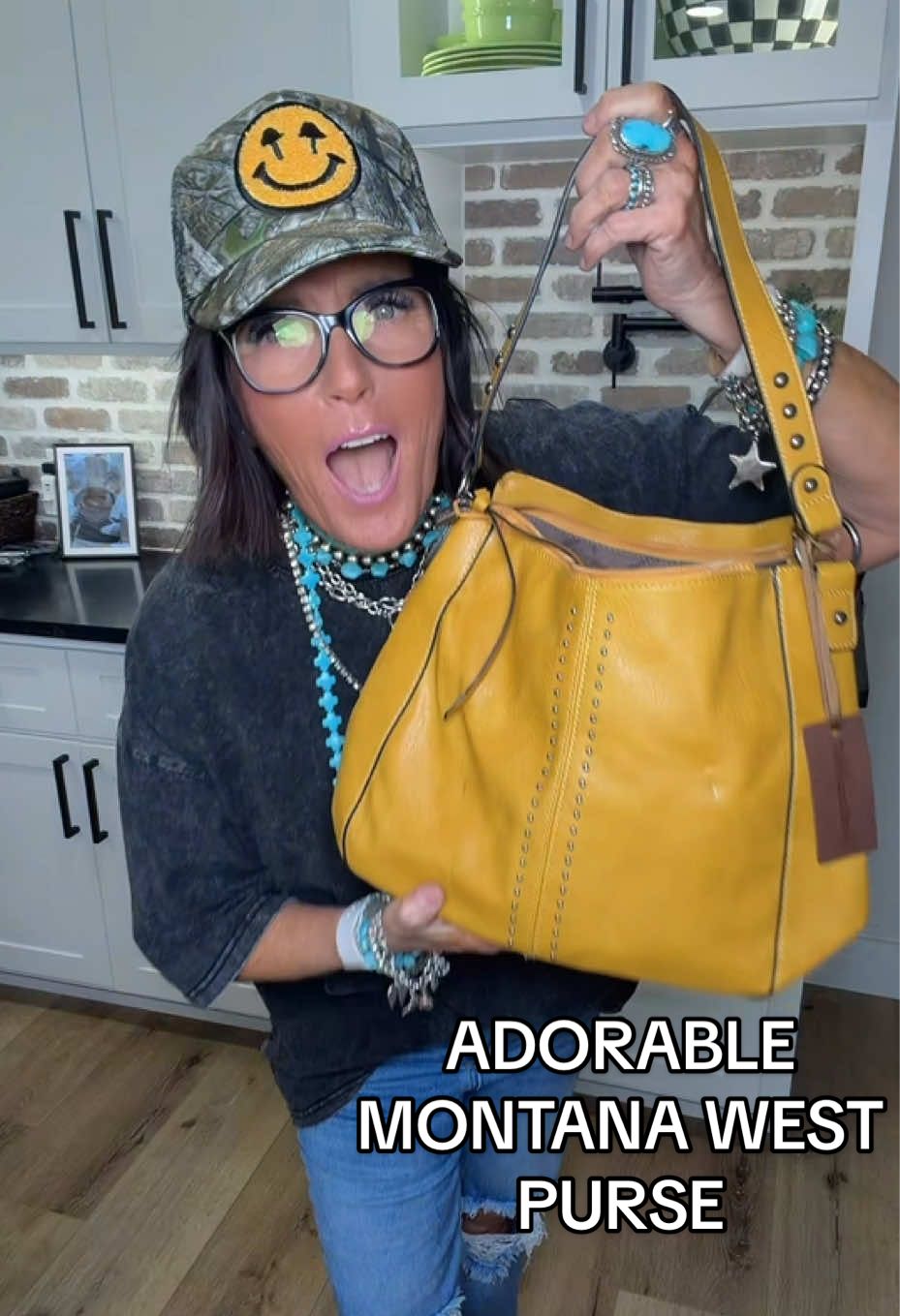 TikTok post by an influencer for Rustic Charm Bootic. Caption reads: [...] #womenshandbag @Rustic Charm Bootic.
