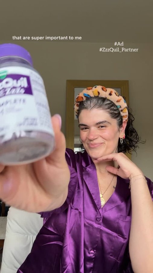 Instagram post by @ohhiitsnichole for ZzzQuil. Caption reads: There’s no such thing as to much information for....