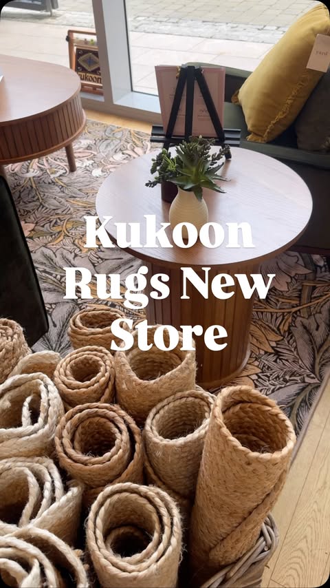 Instagram post by @theheronhomeni for Kukoon Rugs. Caption reads: [...] you NEED to visit the gorgeous new....