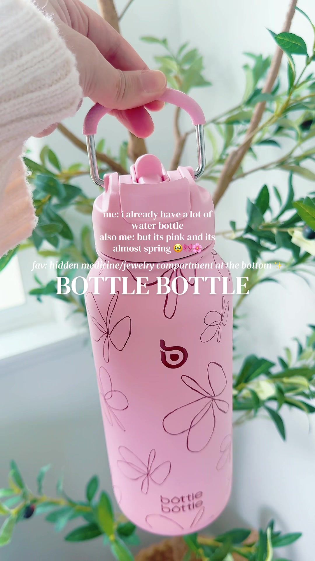 TikTok post by @hello.bykye for BOTTLE BOTTLE. Caption reads: [...] 🎀💖🌸✨ #waterbottle #tumblercup....