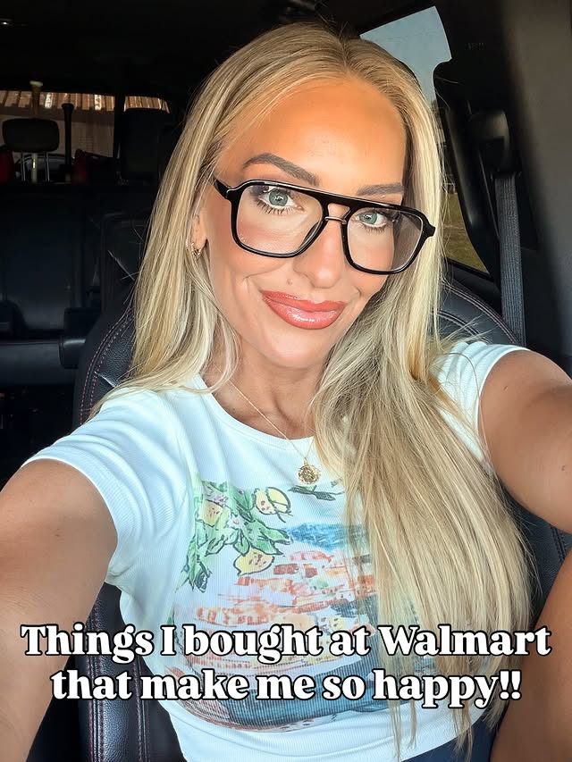 Instagram post by @blondewithabudget__ for Walmart Creator. Caption reads: Say Walmart to shop these finds, they're bound to....