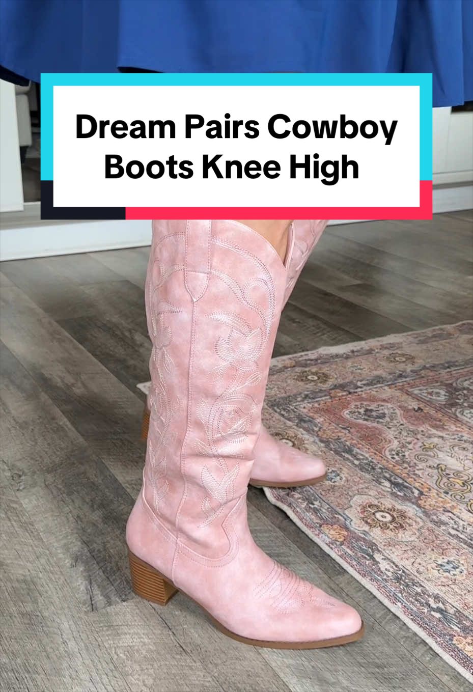 TikTok post by @tabithasbargainhub for Dream Pairs. Caption reads: [...] chunky calves? 🤯💕 yes, absolutely! @Dream....
