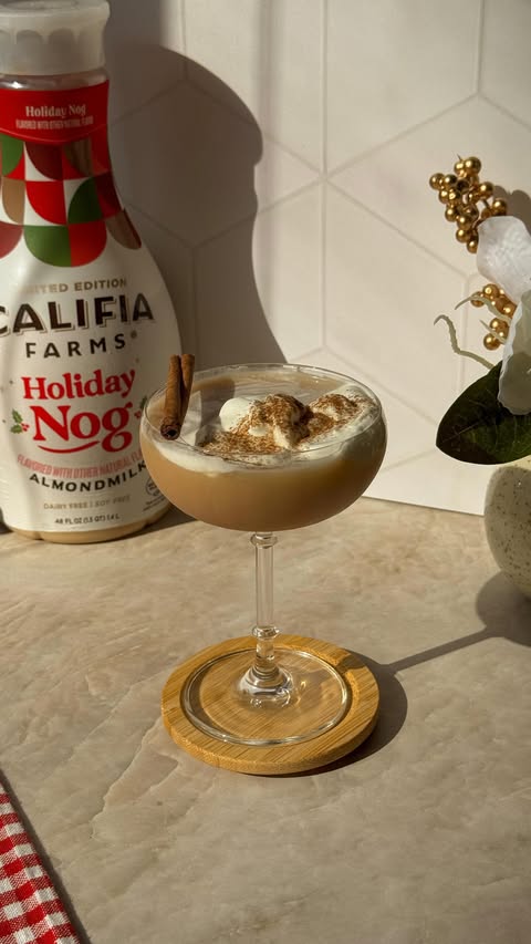 Instagram post by @milkteamali for Califia Farms. Caption reads: [...] holiday season made dairy-free with....