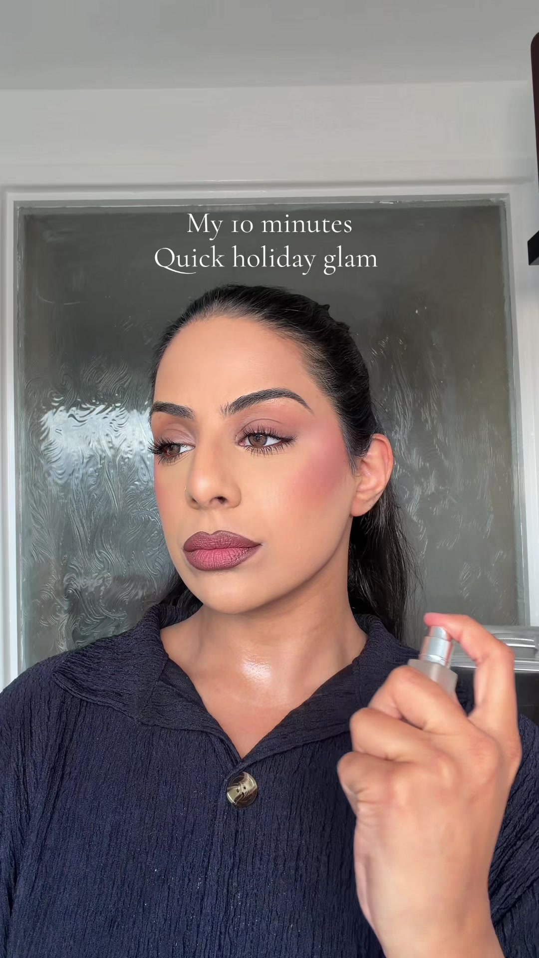 TikTok post by @makeupbyrukshar for Clomaná. Caption reads: [...] @Huda Beauty @HNB Cosmetics @Clomaná Beauty....