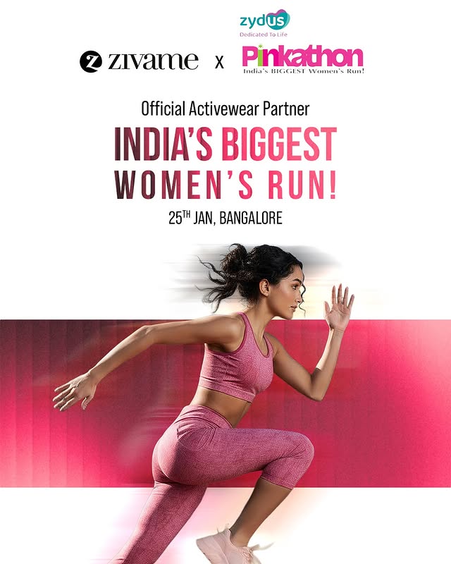 Instagram post by @pinkathonindia for Zivame. Caption reads: [...] up for yourself. Are you joining the Zivame....