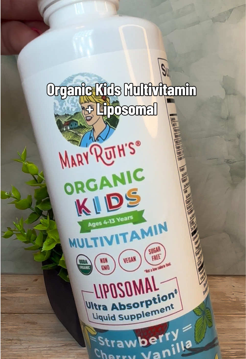 TikTok post by @annie_wellness_lifestyle for MaryRuth's Kids. Caption reads: [...] #kidsmultivitamins #kidsvitamins....