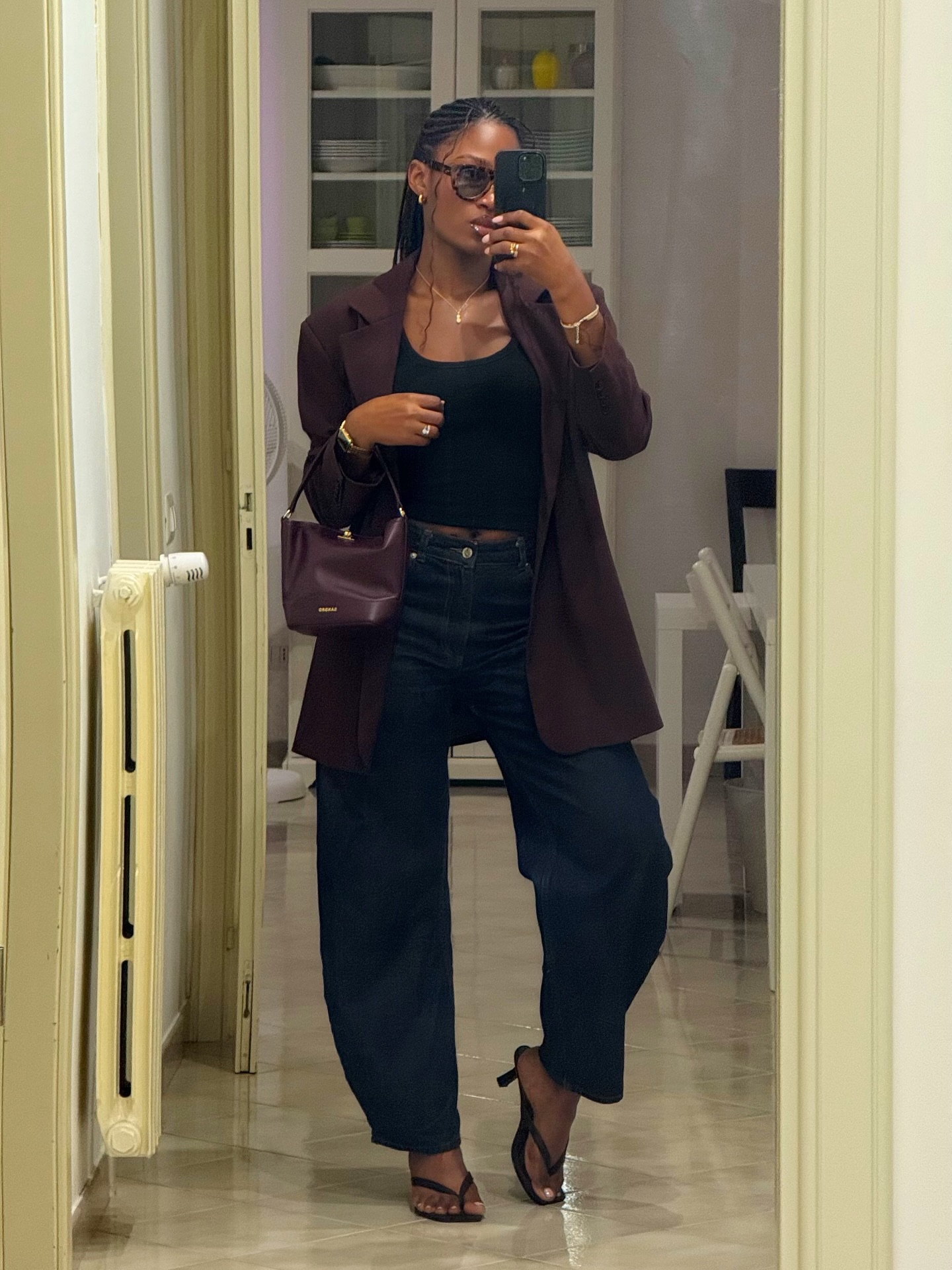 Instagram post by @yacinelusaku for DISSH. Caption reads: Only blazer for this fall🍂

Outfit details....