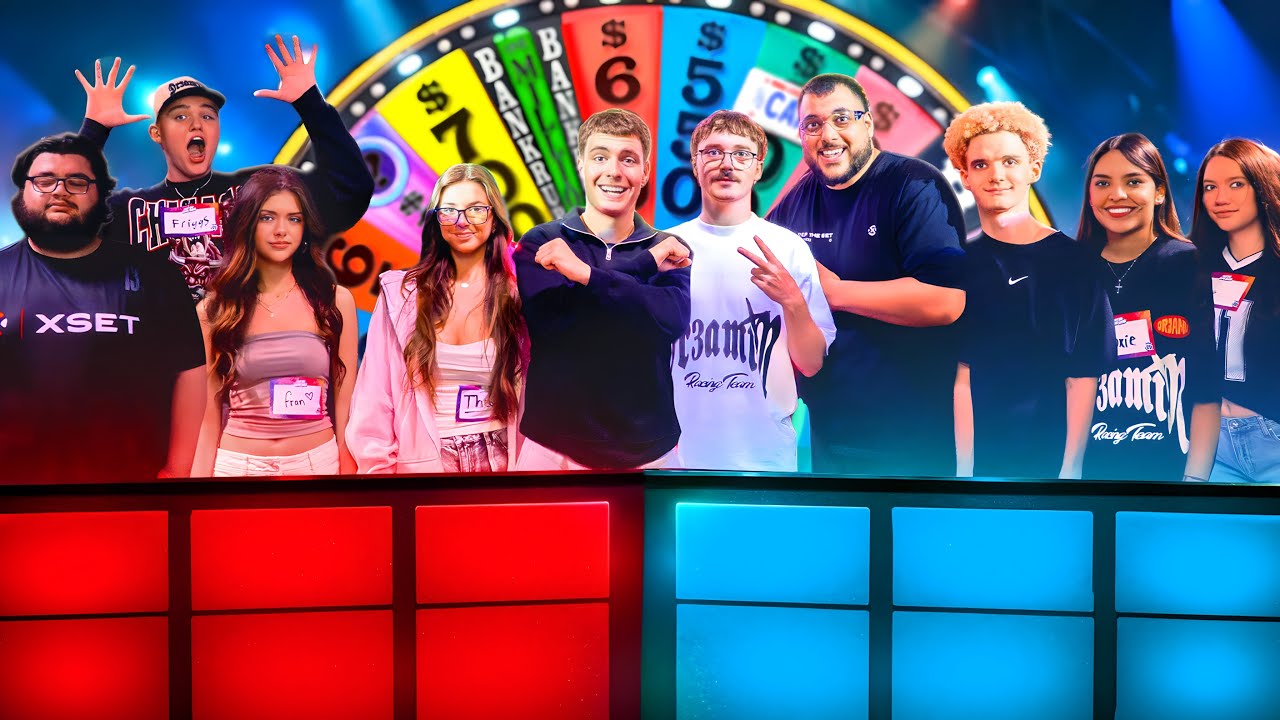 YouTube post by @XSETtv for XSET. Caption reads: Team Clix vs Team Faxuty | XSET GAMESHOW.