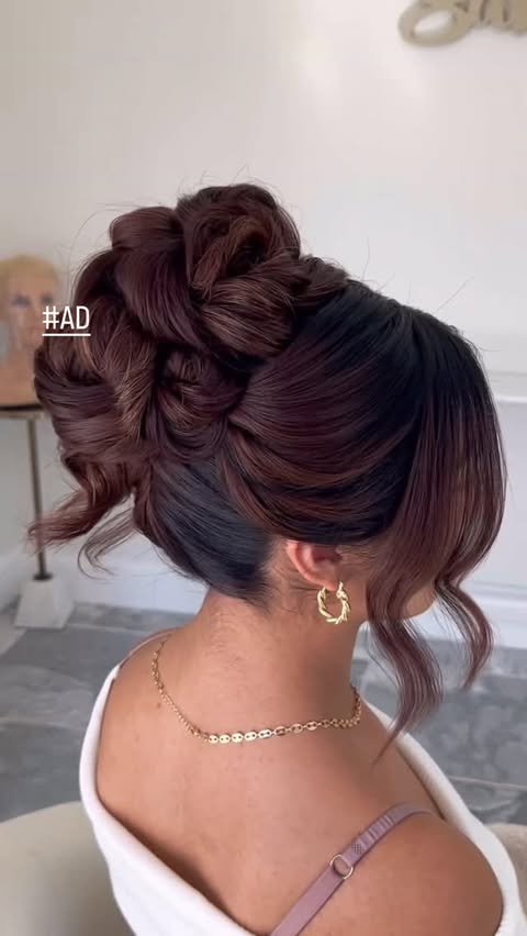 Instagram post by @sandimonzon for SalonCentric. Caption reads: Soft texture updo video in partnership with....