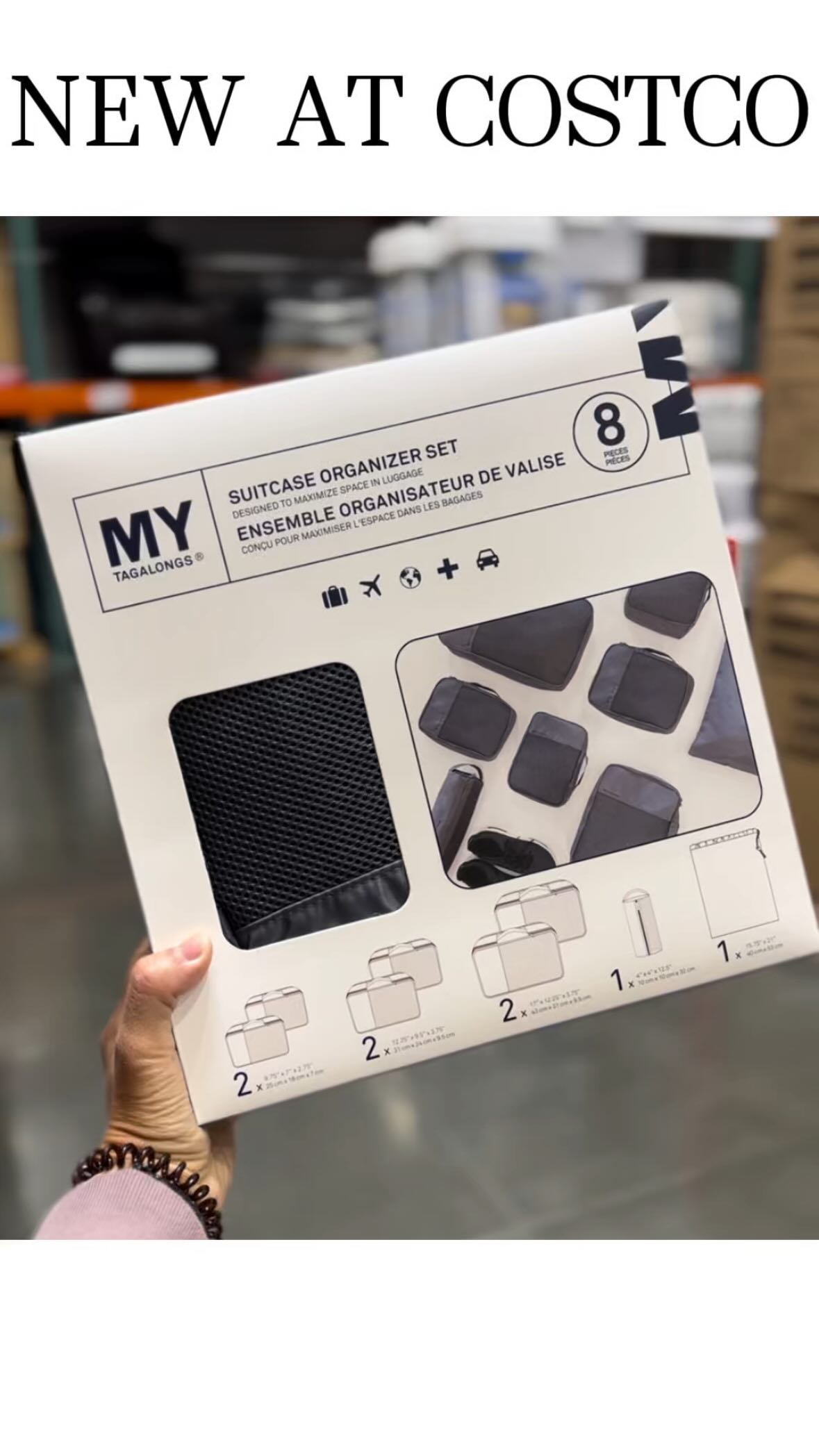 Instagram post by @costcobffs for MYTAGALONGS. Caption reads: @mytagalongs just dropped their new Suitcase [...].