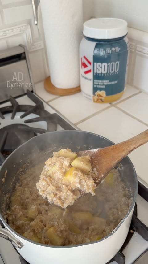 Instagram post by @sally.cohen for Dymatize. Caption reads: [...] and it tastes like dessert 🥰 thanks....