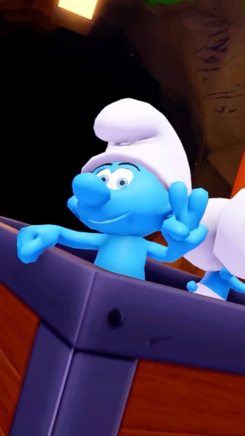Instagram post by @smurfsmovie for Roblox. Caption reads: Build, design, and customize a Smurfs Village in....