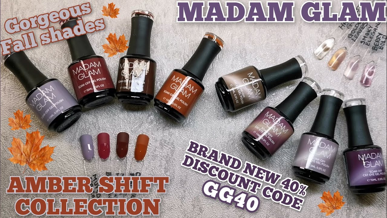 YouTube post by @NAILSWITHGG for Madam Glam. Caption reads: [...] we are going to be swatching....