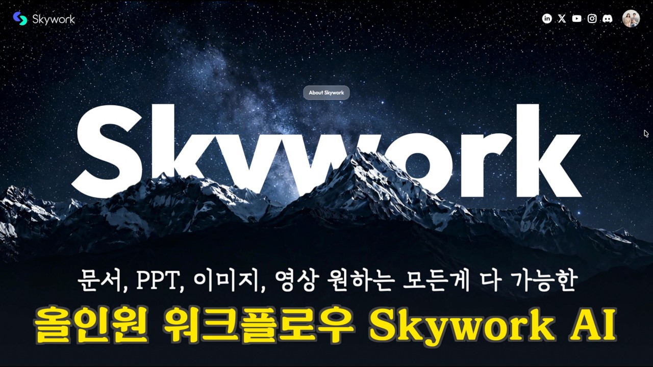 YouTube post by @infj_tech for Skywork AI. Caption reads: Skywork AI Guide: The All-in-One Workflow for....