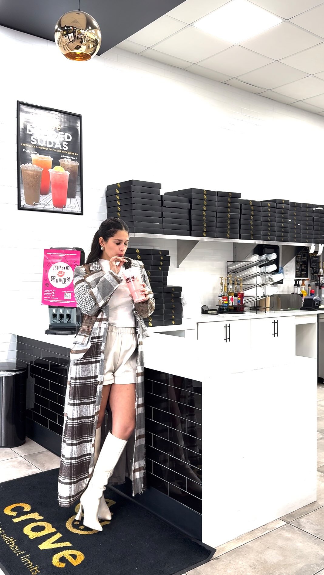 Instagram post by @tatiunplugged for Crave Cookies. Caption reads: 🍪 Crave Cookies just opened in Willowbrook and we....