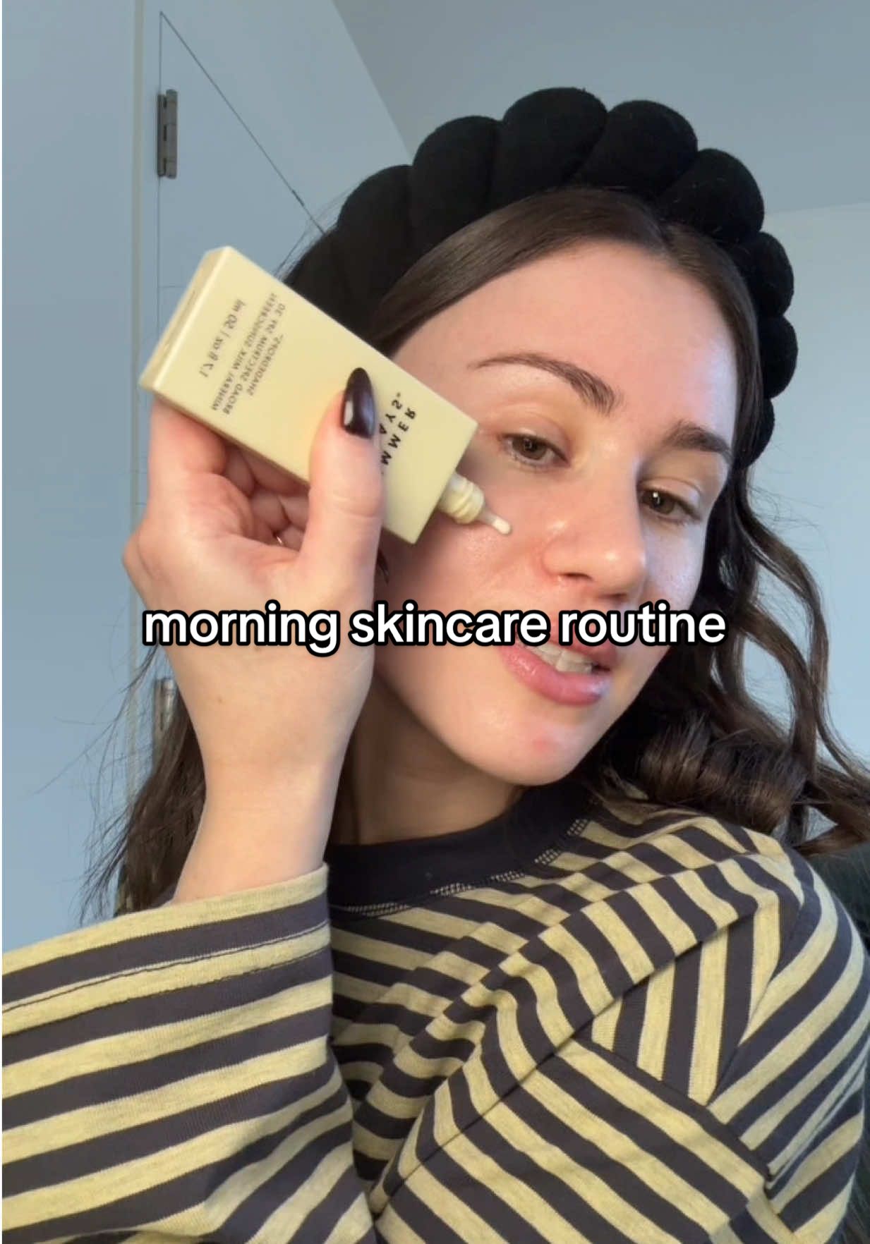 TikTok post by @carlyrivlin for Summer Fridays. Caption reads: My current morning skincare routine featuring my....