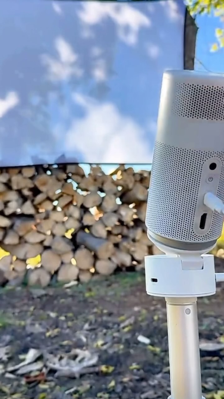 Instagram post by @younes.angudi05 for NEBULA. Caption reads: Projector cenima for outdoor ....