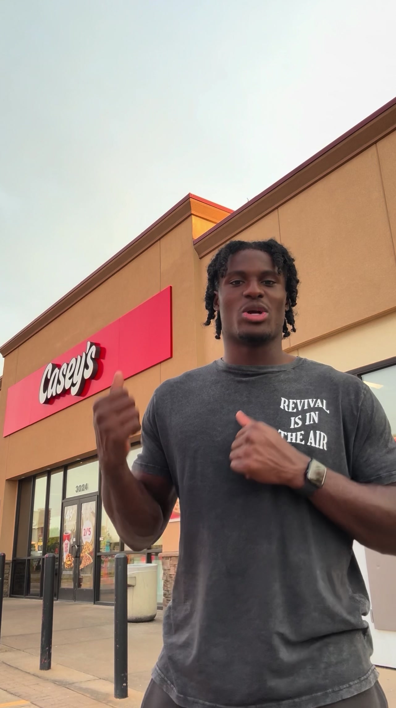 TikTok post by @ksojo_07 for Casey’s. Caption reads: [...] are for football & pizza. Download the....