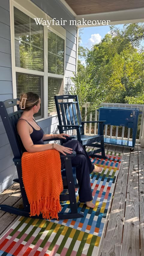 Instagram post by @shileesanders_ for Wayfair. Caption reads: #ad backyard hosting season is HERE☀️ @wayfair has....