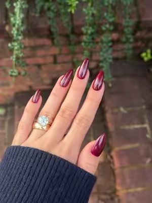 TikTok post by @nailsbysmf for DND Gel. Caption reads: [...] cherry mocha season. 🙂‍↕️🍂☕️ Using @DNDGel....