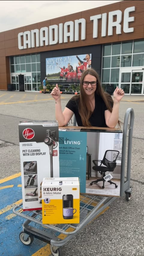 Instagram post by @livingonaloonie for Canadian Tire. Caption reads: [...] Back to Class BIG RED sale is on at Canadian....