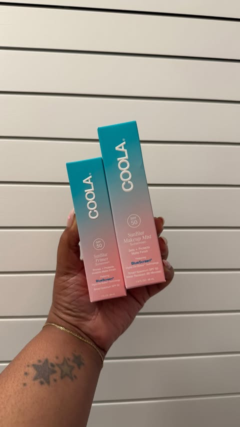 Instagram post by @beautymavenraven for COOLA. Caption reads: How to prep + set your makeup #ad #COOLAPartner....