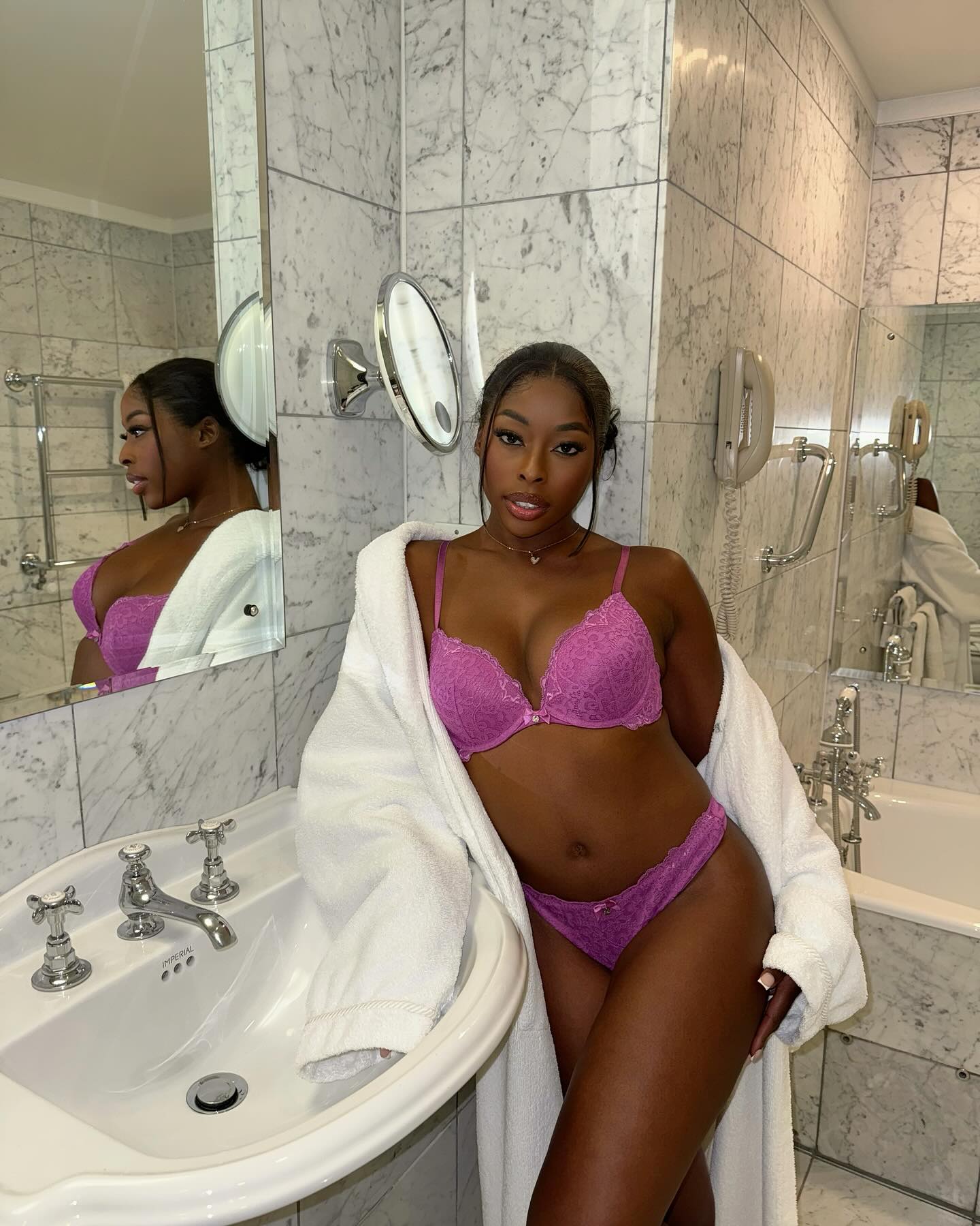 Instagram post by @catherine_agbaje for Hunkemöller. Caption reads: There’s something about cute lingerie that always....