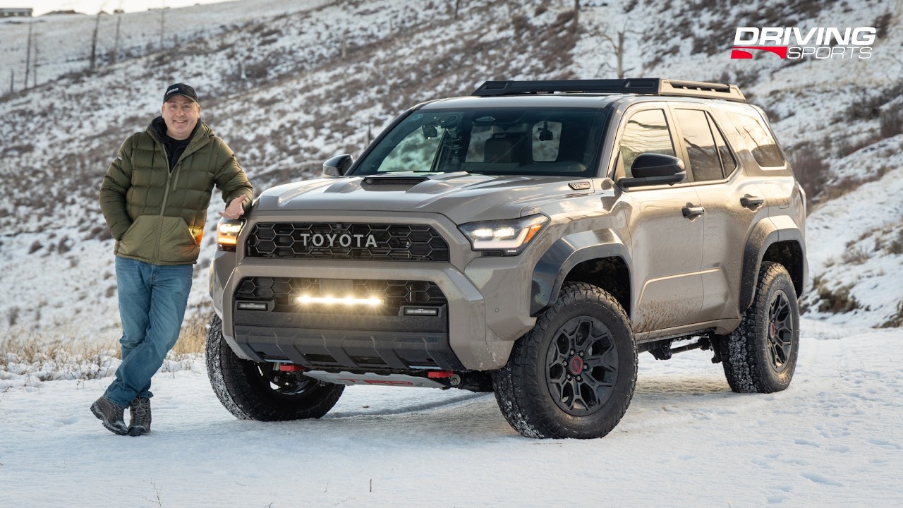 YouTube post by @drivingsports for Lasfit. Caption reads: We Push the New Toyota 4Runner TRD PRO to the Max....