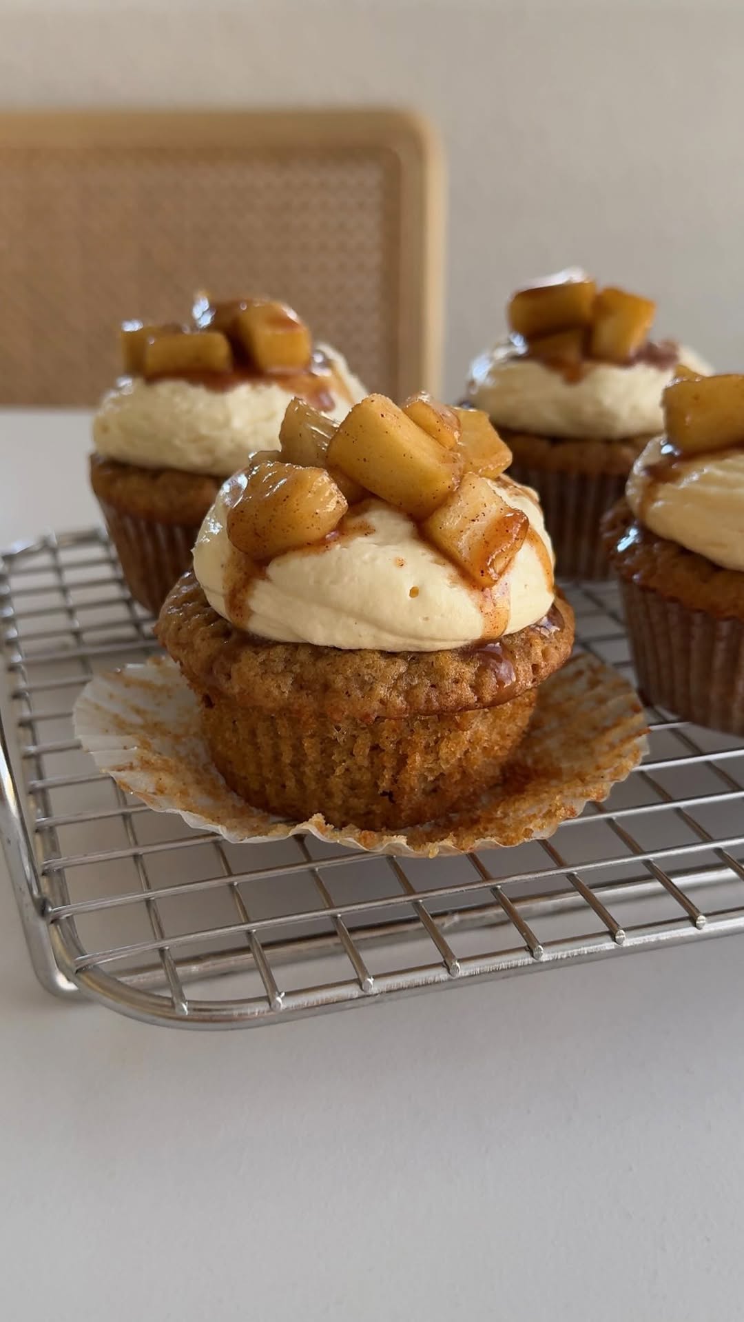 Instagram post by @michellek23_ for RIND Snacks. Caption reads: APPLE PIE CUPCAKES ft. @rindsnacks:

#RINDpartner....