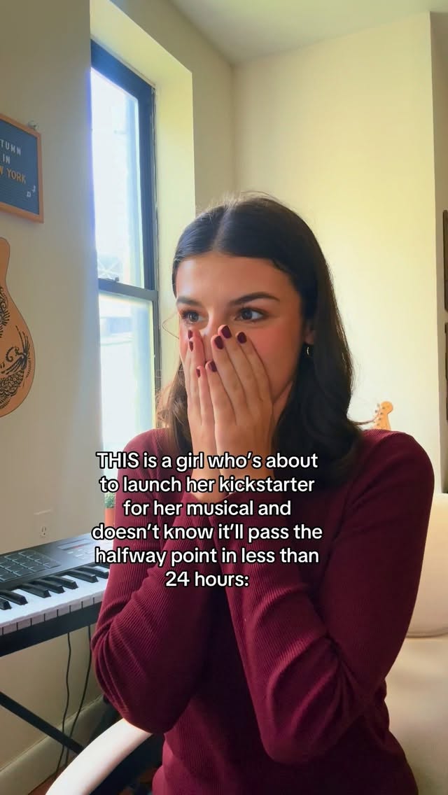 Instagram post by @graceyurchuk for Kickstarter. Caption reads: DAY 1 WAS ABSOLUTELY INCREDIBLE~ we’re already....